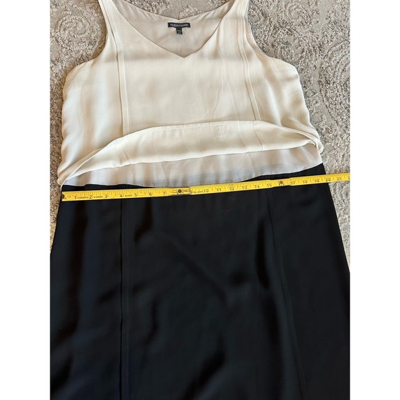 Eileen Fisher Two-Tone Silk Shift Dress in Bone Black Sz. Small - Picture 9 of 12